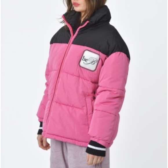 Blumarine Pink Colorblock Down Puffer Jacket Size Medium NWT - Picture 2 of 6